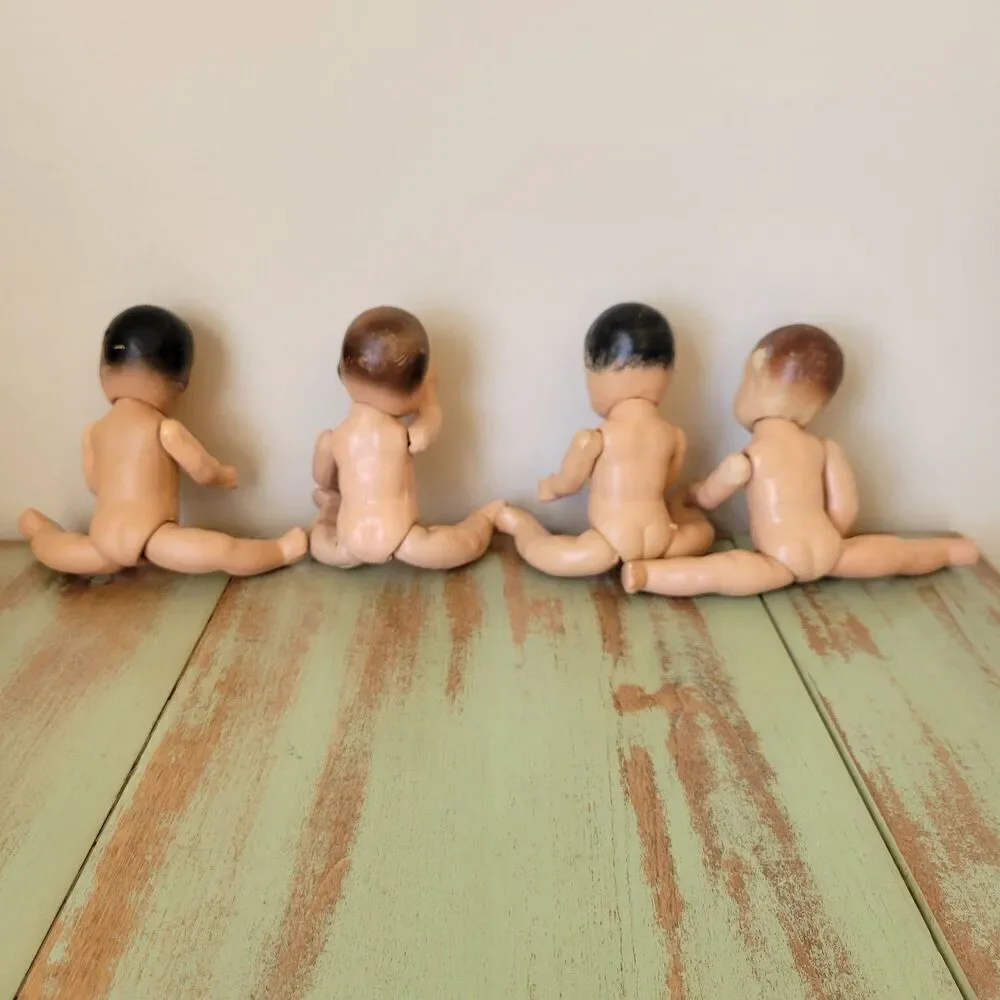 Vintage Crawling Baby Doll Quadruplets – Marked “Superior” & “Hollywood” –